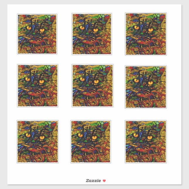 Colourful Mosaic Cat Art Prin (Sheet)