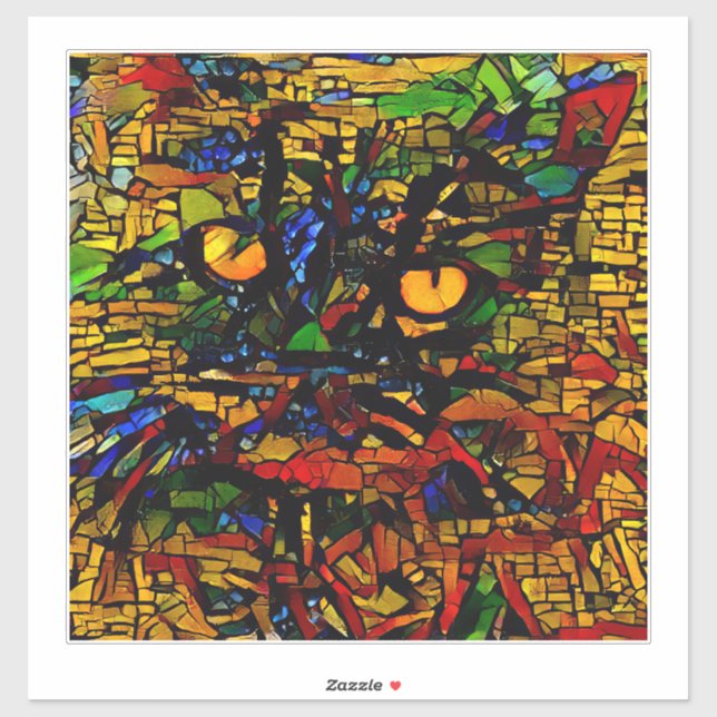 Colourful Mosaic Cat Art Prin (Sheet)