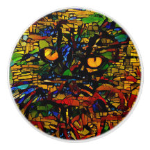 Colourful Mosaic Cat Art Prin