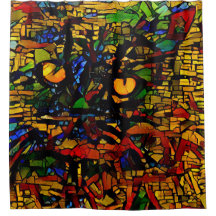 Colourful Mosaic Cat Art Prin