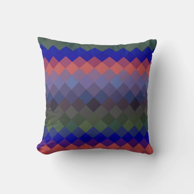 Colourful Mosaic Diamond Geometric Pattern #12 Cushion (Front)