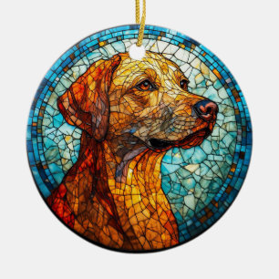 Colourful Mosaic Dog Ceramic Ornament