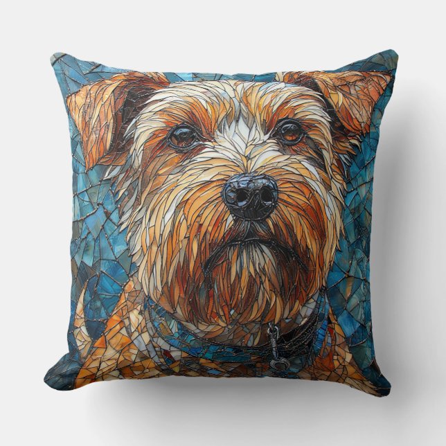 Colourful Mosaic Dog Cushion (Front)