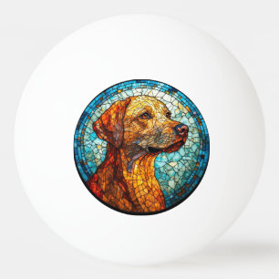 Colourful Mosaic Dog Ping Pong Ball