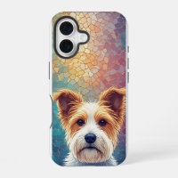 🐶 Colourful Mosaic Fluffy Dog ✨ White Cute Pet