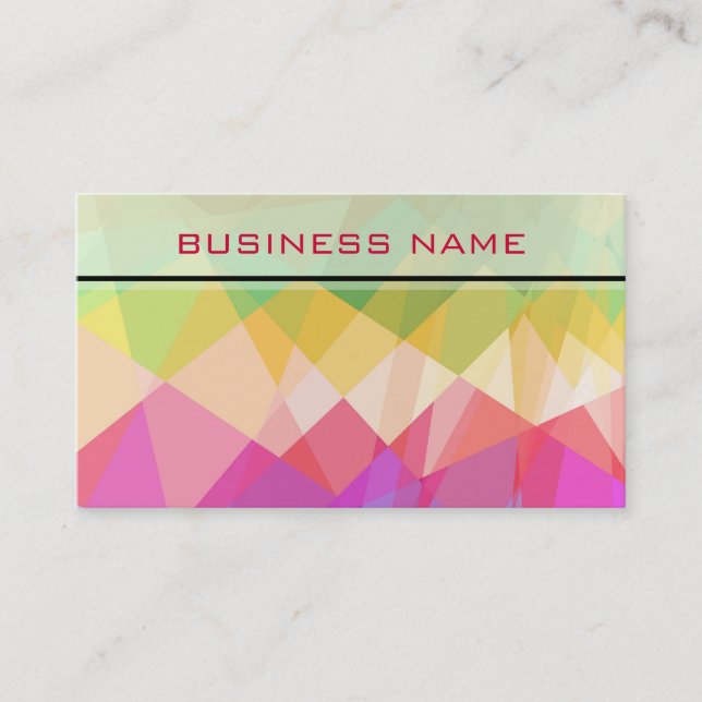 Colourful Mosaic Geometric Pattern Business Card (Front)