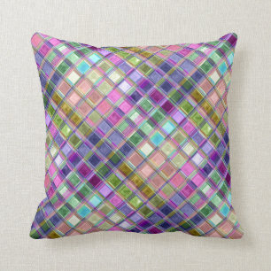 Colourful Mosaic Glass Art Pillows