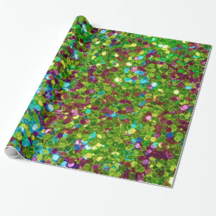 Colourful Mosaic Glitter Wrapping Paper