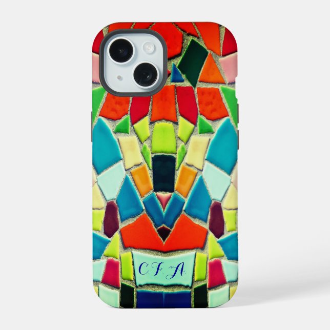  Colourful Mosaic iPhone 15 Case (Back)