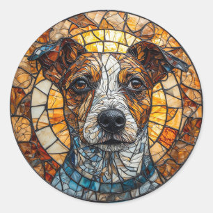 Colourful Mosaic Jack Russell Terrier Dog Classic Round Sticker