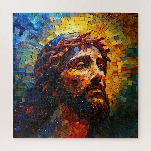 Colourful Mosaic Jesus Jigsaw Puzzle (Vertical)