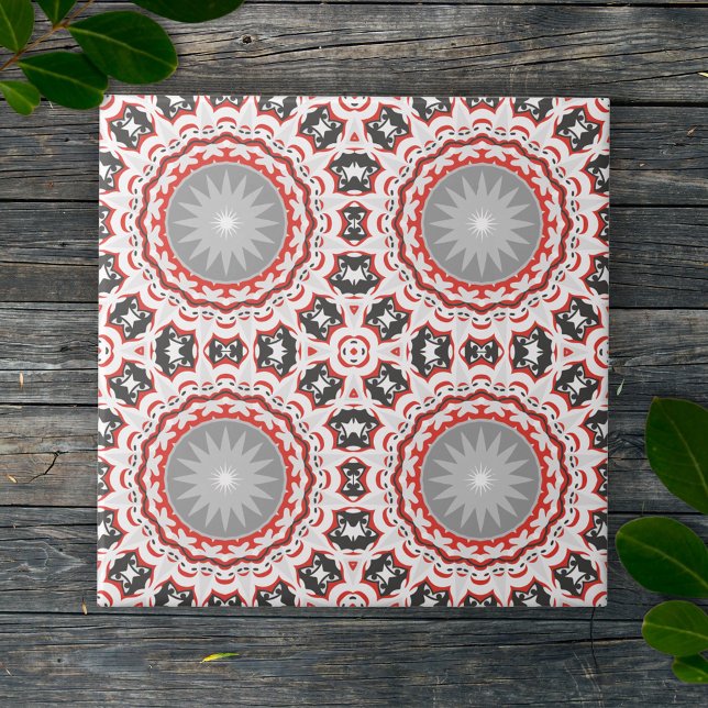 Colourful Mosaic Kaleidoscope Boho Chic Pattern Ceramic Tile (Creator Uploaded)