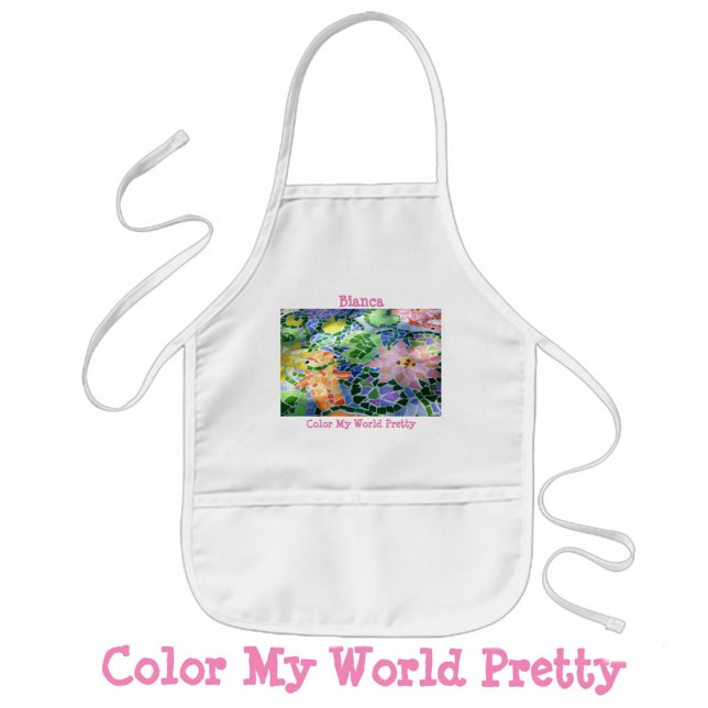 Colourful Mosaic Koi Pond Customisable Kids Apron (Creator Uploaded)