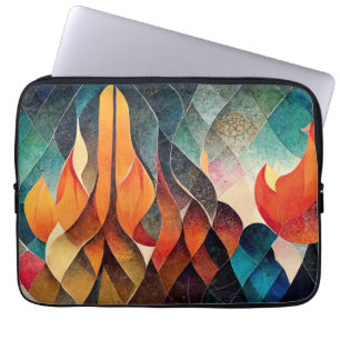 Colourful mosaic laptop sleeve