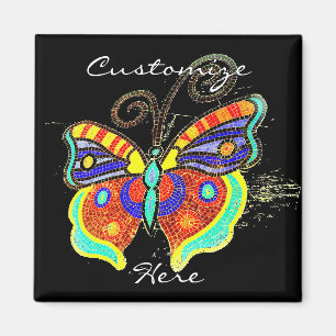 colourful mosaic mermaid black magnet