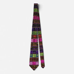 Colourful Mosaic Pattern Burlap Rustic #18 Tie