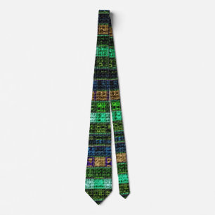 Colourful Mosaic Pattern Burlap Rustic #19 Tie