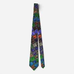 Colourful Mosaic Pattern Burlap Rustic #6 Tie