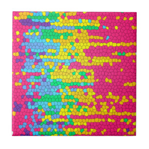 Colourful mosaic pattern ceramic tile