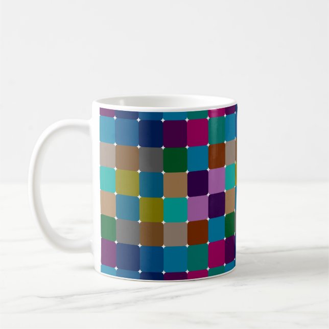 Colourful mosaic pattern coffee mug (Left)