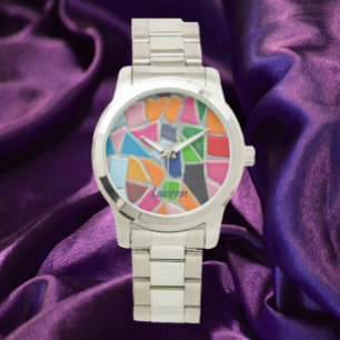 Colourful Mosaic Pattern Watch