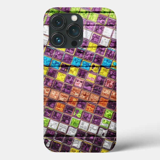 Colourful Mosaic Pattern Wood Look #4 Case-Mate iPhone Case (Back)