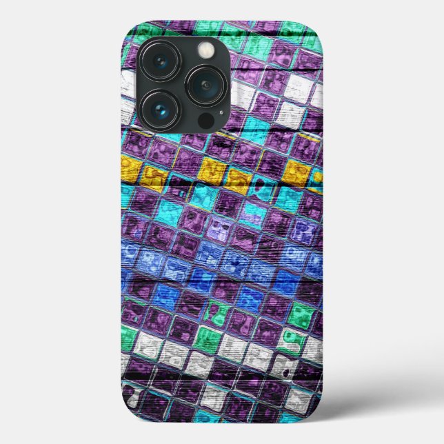 Colourful Mosaic Pattern Wood Look #5 Case-Mate iPhone Case (Back)