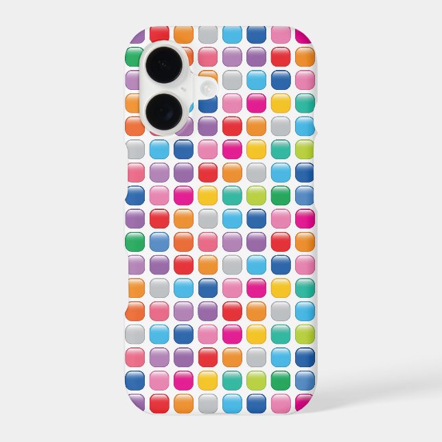 Colourful Mosaic Rainbow Square Dots Pattern Art (Back)