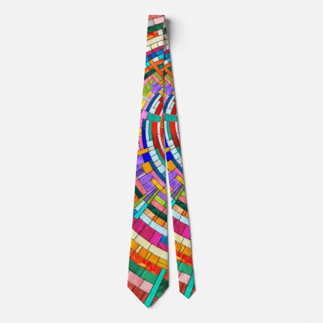 Colourful Mosaic Spiral Tie (Front)
