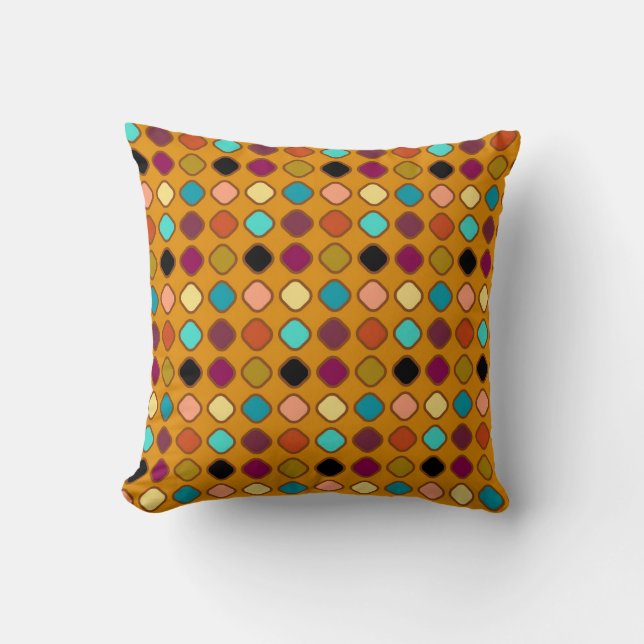 Colourful Mosaic Squares Pattern Cushion (Front)