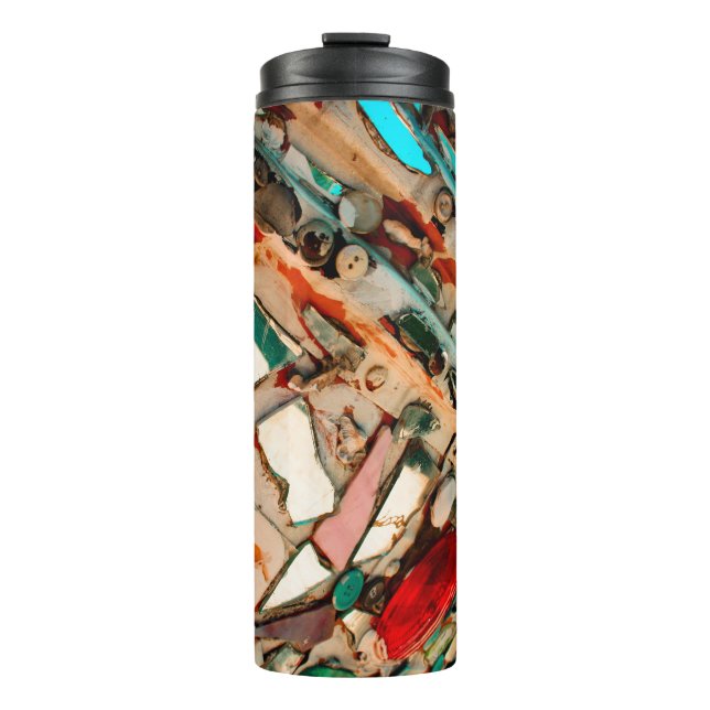 Colourful Mosaic Thermal Tumbler (Front)