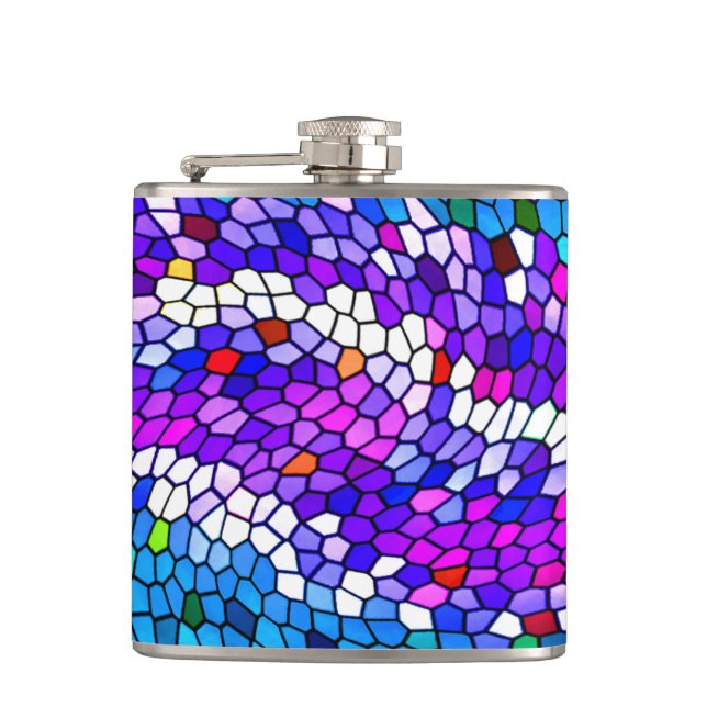 Colourful Mosaic Tile Pattern Flask (Front)