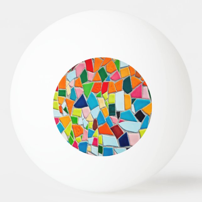 Colourful Mosaic Tiles Ping Pong Ball (Front)
