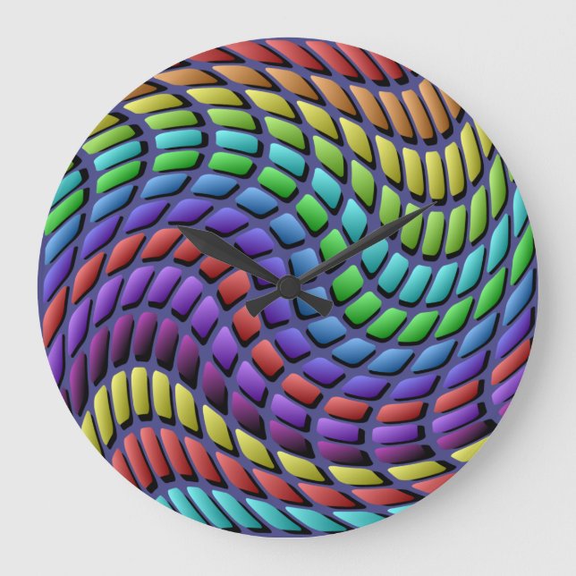 Colourful Mosaic Tiles Wall Clock (Front)