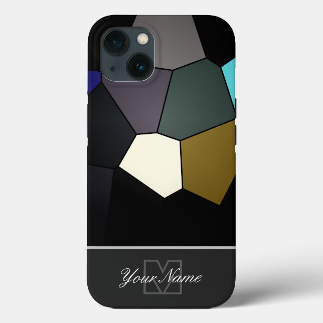 Colourful mosaic tiles with Monogram! Case-Mate iP iPhone Case (Back)