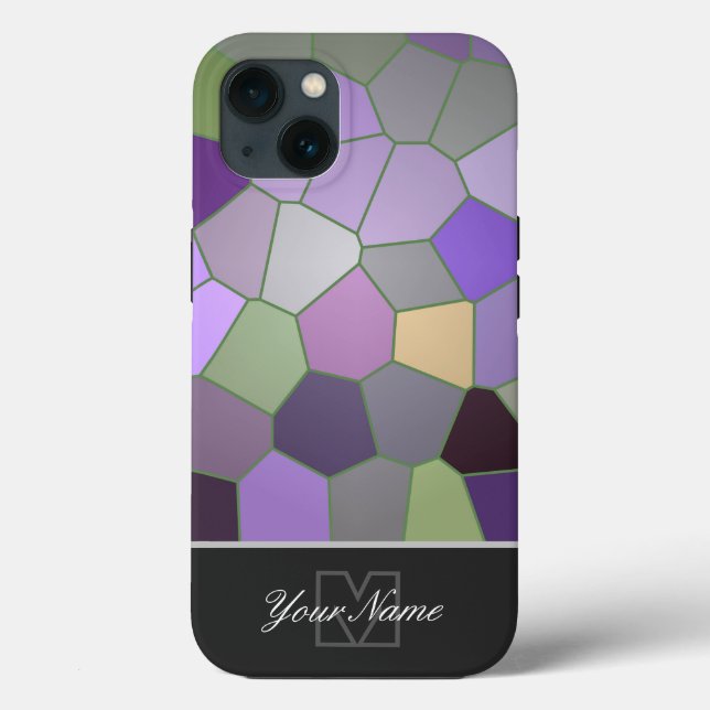 Colourful mosaic tiles with Monogram! Case-Mate iP iPhone Case (Back)