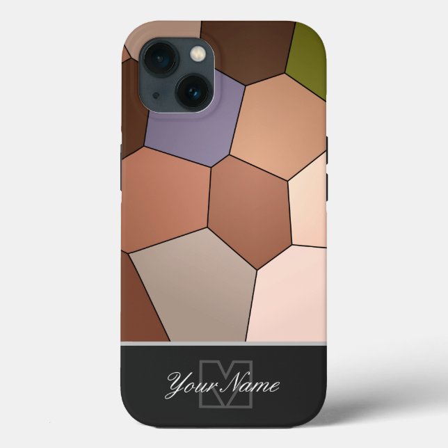 Colourful mosaic tiles with Monogram! Case-Mate iP iPhone Case (Back)