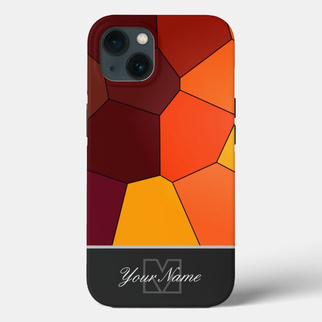 Colourful mosaic tiles with Monogram! Case-Mate iPhone Case (Back)