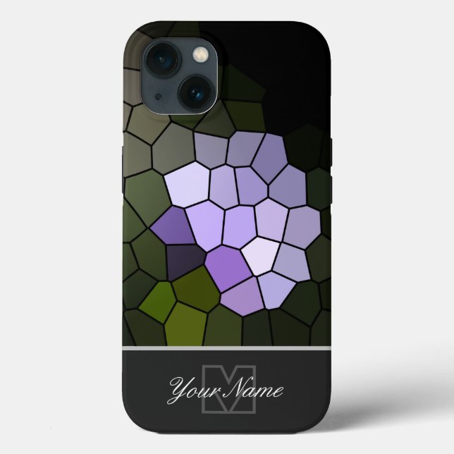 Colourful mosaic tiles with Monogram! Case-Mate iPhone Case (Back)