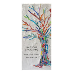 Colourful Mosaic Tree Yoga Studio Rack Card