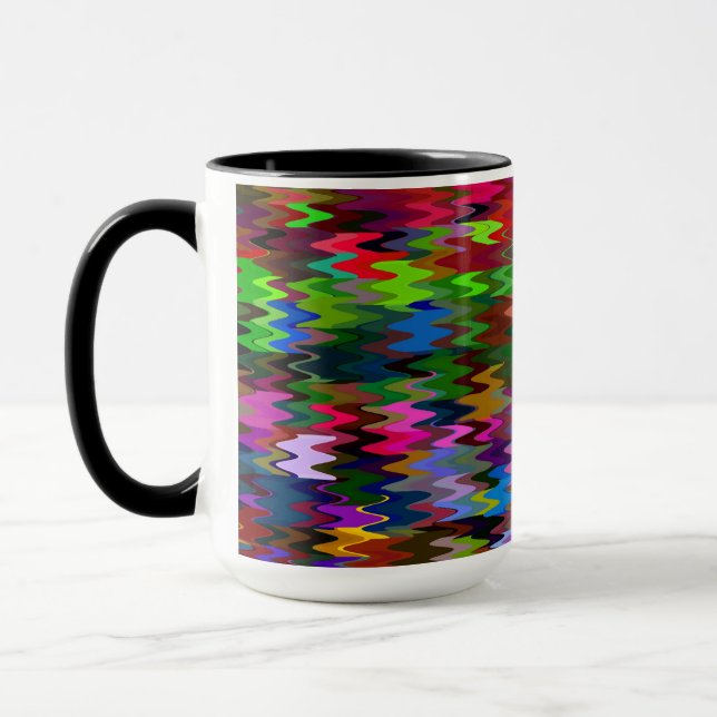 Colourful Mosaic Wave Pattern #3 Mug (Left)