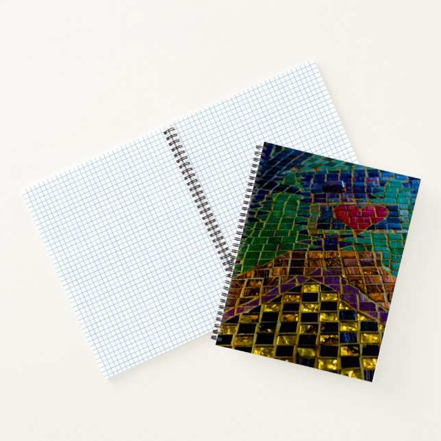 Colourful Mosaic with Red Heart Notebook (Inside)