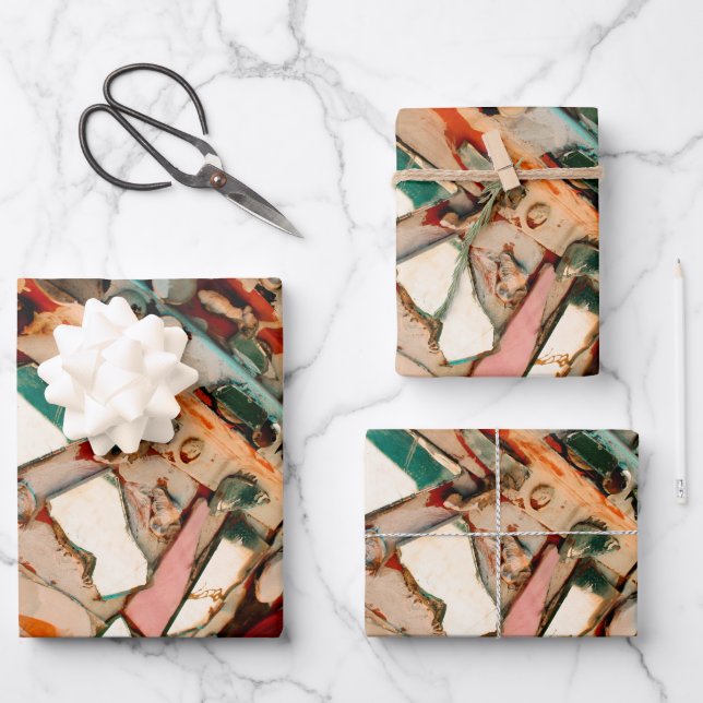 Colourful Mosaic Wrapping Paper Sheet (Front)