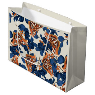 Colourful Moth Butterfly Pattern Large Gift Bag