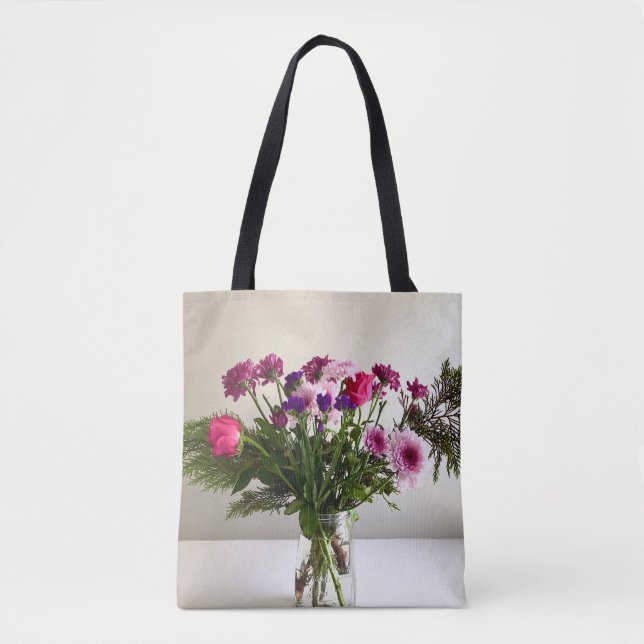 Colourful Mother’s Day Flower Bouquet Tote Bag (Front)