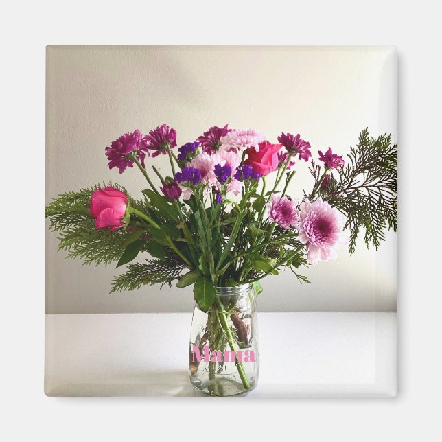 Colourful Mother’s Day Mama Bouquet+ Custom Option Magnet (Front)