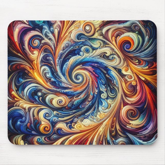 Colourful Motion Abstract Art Mouse Pad (Front)