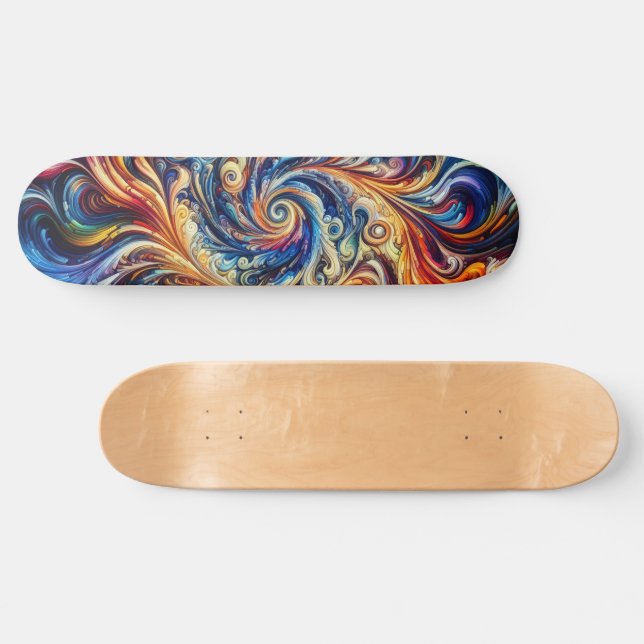 Colourful Motion Abstract Art Skateboard (Horz)