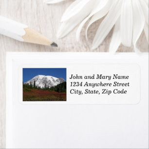 Colourful Mount Rainier Autumn Return Address Label
