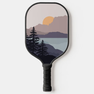 Colourful Mountain lake sunrise landscape Pickleball Paddle